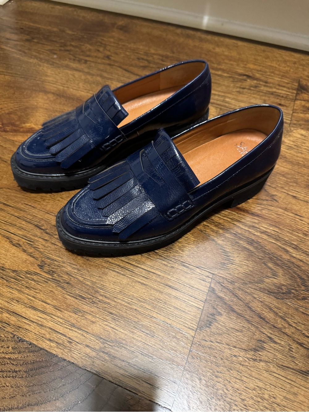 Franco Sarto Navy Fringe Kiltie Loafers